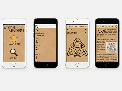 Myth Readers App Design app branding design graphic design logo typography ui ux