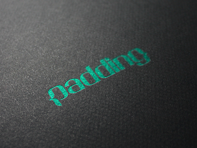 Padding on Black Fabric black branding design illustrator logo mockup teal vector