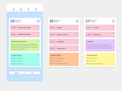 Organiza App - Planner screens app design interface planner task task manager ui user experience user interface ux ux ui