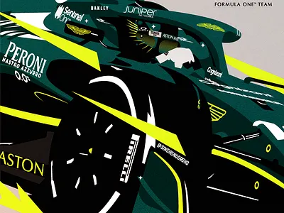 F1 2022 Aston Martin automotive branding car design f1 formula geometric illustration illustrator logo minimal simple ui vector