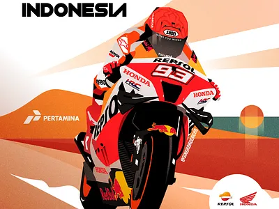 Pertamina Grand Prix Indonesia #93 bike branding design geometric illustration illustrator indonesia livery logo minimal motogp motorcycle motorsport pertamina simple sponsor ui vector