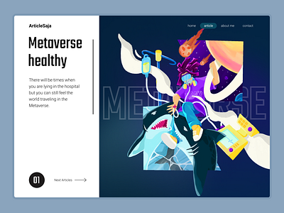 ArticleSaja - Articles Web articles design galaxy illustration landing page metaverse sea illustrasion typography ui ux web website