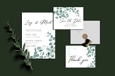 Eucalyptus wedding invitation suite clipart eucalyptus wedding invitation illustration save the date thank you card watercolor flowers watercolor wedding invitation wedding invitation