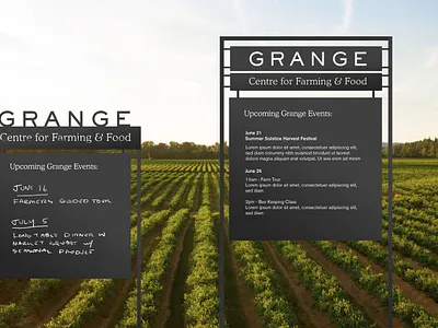 Grange signage system branding signage wayfinding