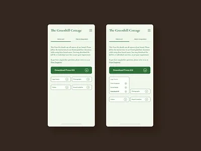 The Greenhill Cottage | Daily UI Challenge 051 (Press Page) 051 51 daily ui daily ui 051 daily ui 51 dailyui dailyuichallenge media kit press press kit press page ui