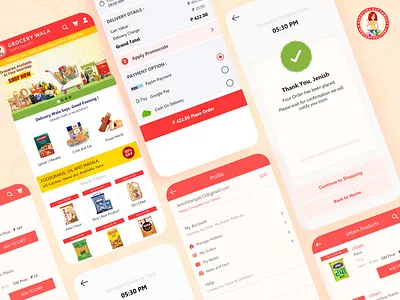 Grocery Product App app branding design icon logo typography ui ux