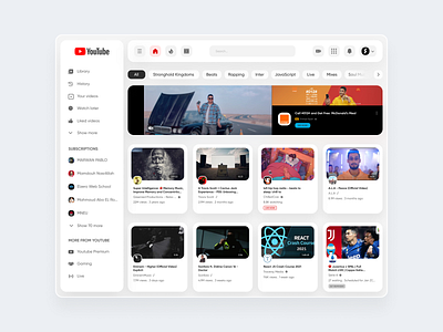 Youtube Redesign appdesign behance branding dailyui dashboard design designinspiration dribbble graphic design graphicdesign mobile app ui uidesign uidesigner ux uxdesign web design youtube youtube redesign youtube ui