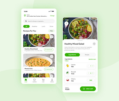 Ingredients Ordering App design food ingredients interface order recipe ui ux