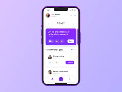 Boost me • Goals tracker app concept app concept design goals ios mobile social tracker ui ux