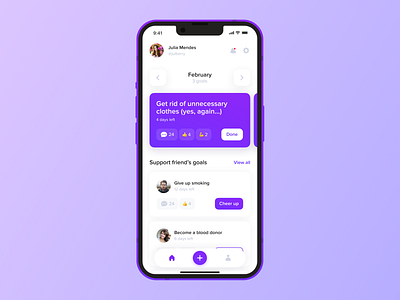Boost me • Goals tracker app concept app concept design goals ios mobile social tracker ui ux