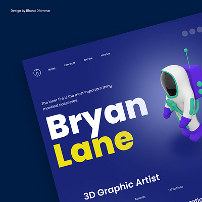 Freelancer Website UI Design - Landing Page Design Inspiration 3d design graphic design graphics instagram ui