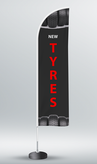 Tyres Feather Flag Design advertising banner branding businessdesign design feather flag featherflag flag tyres