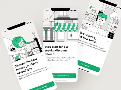 Search discounts - Mobile App app app service app ui app ux branding discounts graphic design illustration interface design mobile app design onboarding user experience