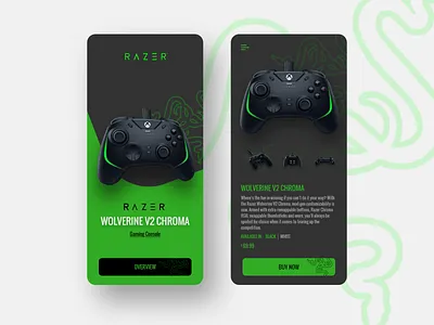 Razer Gaming Console app app design branding clean color design game gaming razer ui uiux ux