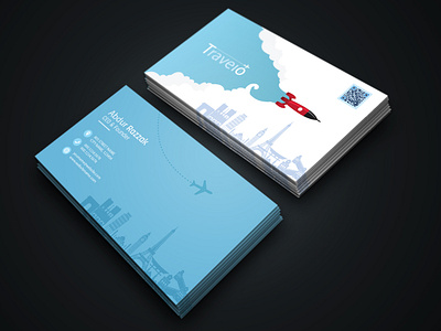 Travel Agency Business Card Design adobe photoshop branding business card design illustration logo design travel business card travel card travel logo visiting card visiting card design