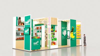 GELI BOOTH 3d booth branding exhibition graphic design logo trademark booth