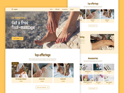 Spa website branding color design logo orange soft spa typography ui ux vector web web design yellow