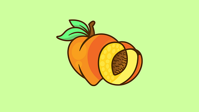 A Peach cute fruit digital illustration fruit fruit vector fruits illustration illustration peach