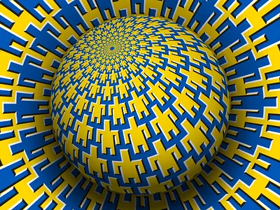 Ukrainian People 3d abstract abstraction blue and yellow concept design digitalart graphic design illusion op art opart optical illusion opticalart people stand with ukraine trippy ukraine war in ukraine