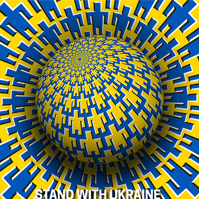 Ukrainian People 3d abstract abstraction blue and yellow concept design digitalart graphic design illusion op art opart optical illusion opticalart people stand with ukraine trippy ukraine war in ukraine