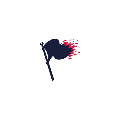 Flag on Fire Logo burn buy fire fires flag flags flame hot logo logos logos for sale logotype pirate pirates revolution sale sales sport war win