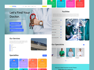 Hospital Landing Page design e health health hospital landing landingpage ui ui design uiux ux web webpage website