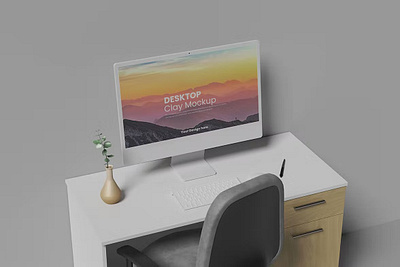 Free Desktop Clay Mockup abstract clean design desktop desktop mockup desktop mockups device display laptop mac macbook mockup presentation realistic simple theme ui web webpage website