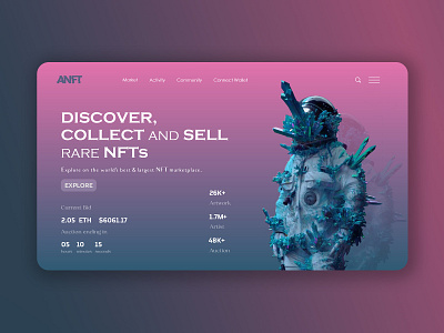 Landing Page challenge dailyui landing page nft nfts ui uidesign uidesignchallenge uxdesign