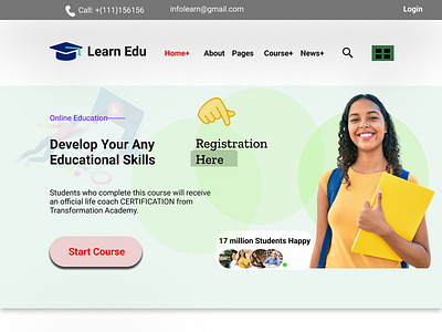 Ui education landing page design education illustration landing page ui web