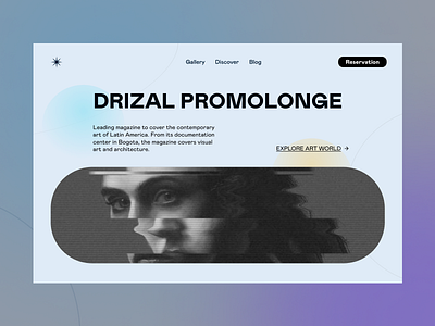 Art Gallery Hero page design landing page minimal ui web