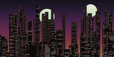 Byte City Nights - A Bitwise Cityscape abstract bitwise generative javascript tinycode