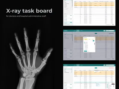 X-ray task board complex design medical table ux web app