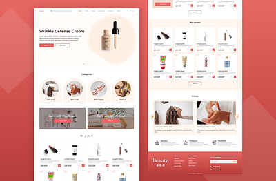 Cosmetics store landing page cosmetics ecommerce ui ux