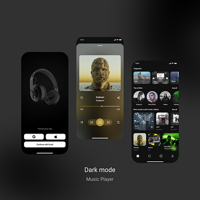 Music player app concept design figma home login music music player music video player prototype rap redesign spoty ui ux