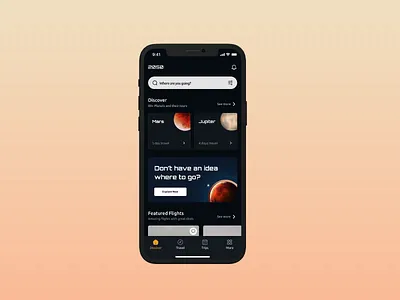 Space 2050 Exploration App design mobile app design space travel travel app ui ux