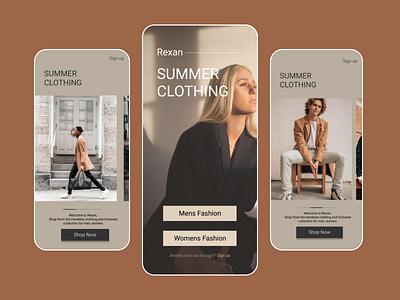 Clothing App-REXAN app app design branding design graphic design illustration instagram logo ui ui design ui tips ui ux ux ux design vector