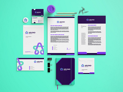 Stationary design ashdesign pro branding design design art designer illustration minimal stationary design