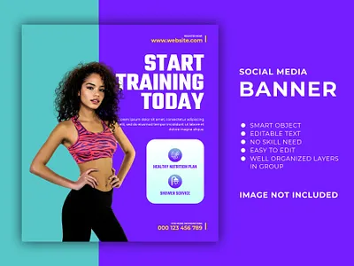 Instagram & Facebook Fitness GYM Banners ads ads banner banner design banners facebook fitness gym gym banner design instagram instagram banner kickboxing social media banner web banner yoga