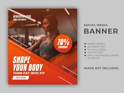 GYM fitness workout banner design ads advert banner fitness gym gym banner instagram instagram banner web web banner