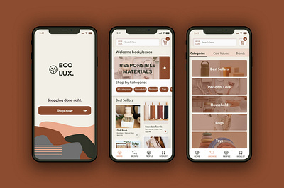 ECO LUX app branding design designer illustration logo typography ui ux vector