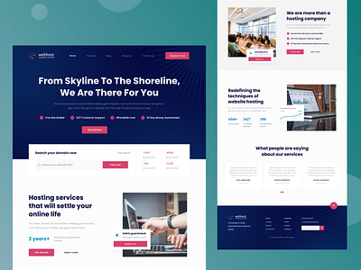 Hosting Web Landing Page brand branding clean design graphic design hosting hosting template landing page server servers trending typography ui ux web hosting web hosting template wordpress