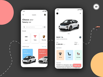 Luxury Car Rental App car rental rent car ui ux
