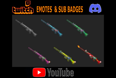 Ak47 Twitch sub badges instant download digital file 3d ak47 ak47 gun badges animation best twitch badges branding falir badges graphic design gun sub badges logo motion graphics new badges sub badges twitch guns ui