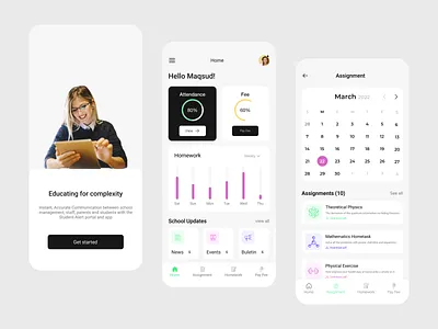 School Management App (School Alert) alert android app design app ui branding design education education app graphic design illustration ios education alert app logo mobile app mobile education alert app online education alert app school school alert app school management app ui uiux ux