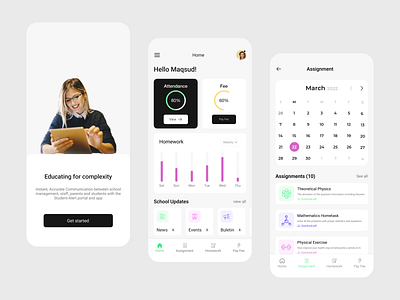 School Management App (School Alert) alert android app design app ui branding design education education app graphic design illustration ios education alert app logo mobile app mobile education alert app online education alert app school school alert app school management app ui uiux ux