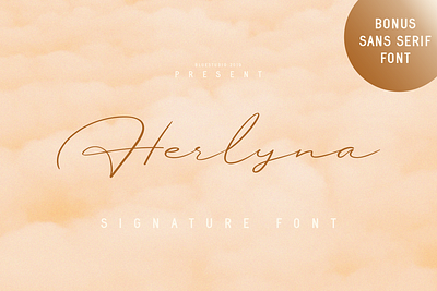 Herlyna // Signature Font + BONUS branding font cursive font font handwritten font logo font logotype font modern font natural font script font signature font stylish font watermark font