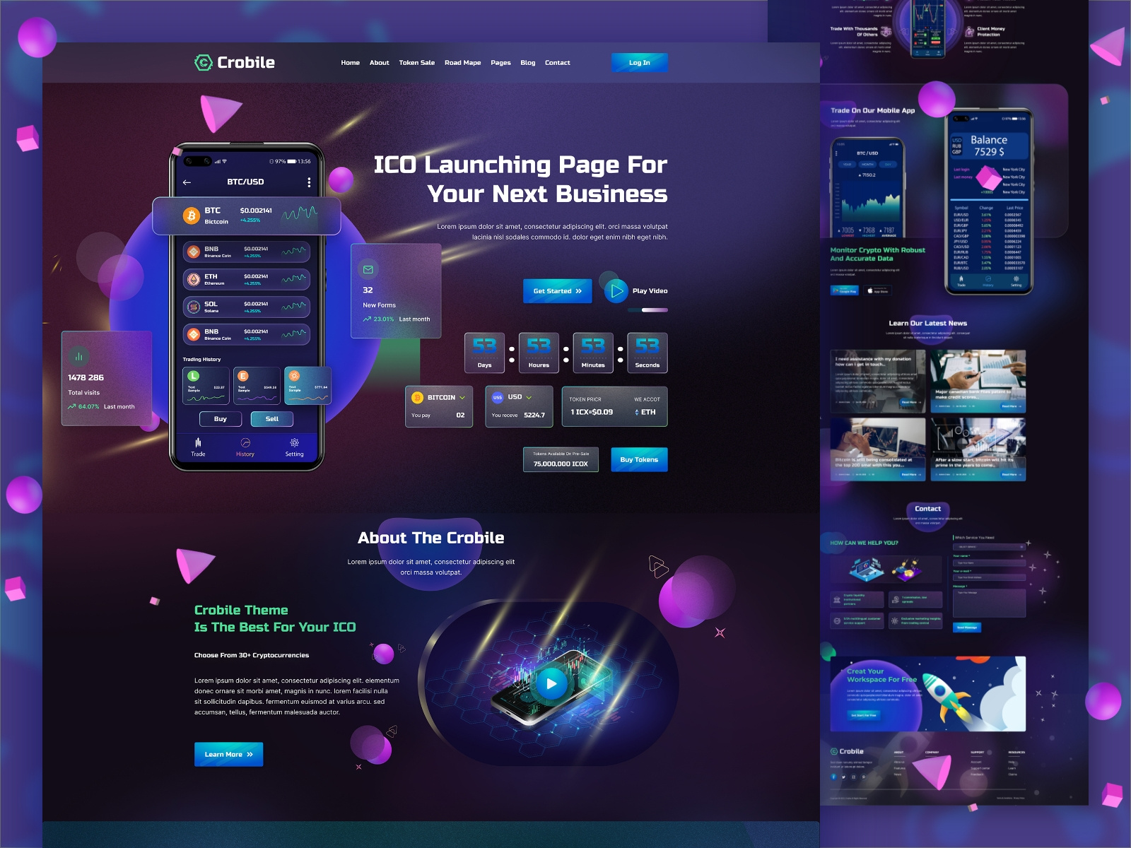 Crobile- Figma Cryptocurrency Website Template by Ordain IT on Dribbble