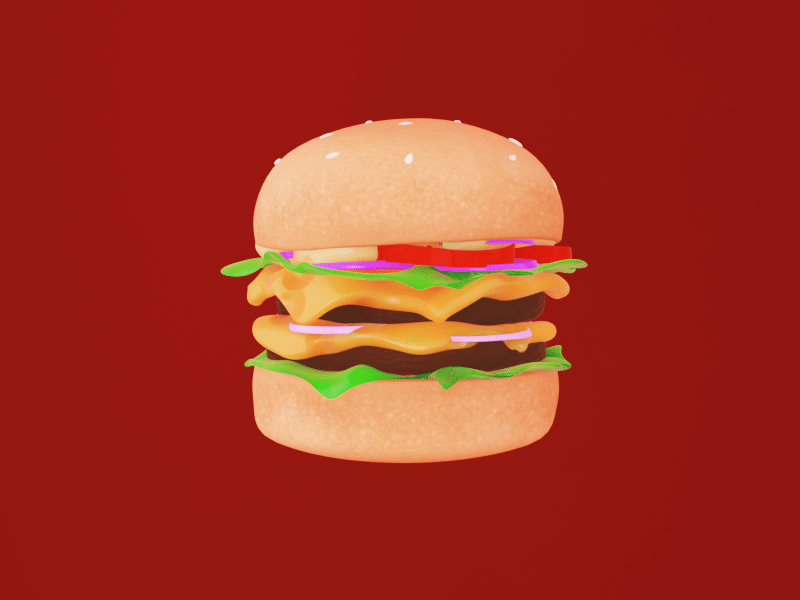 MOTION 3D BURGER 3d animation blender branding design graphic design illustration logo motion graphics ui