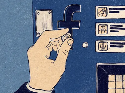 Facebook vending machine ad coin conceptual editorial facebook illustration magazine cover vending machine vendingmachine