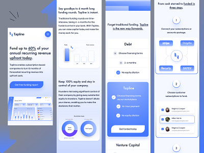 Tapline - Homepage (Responsive) animation bank brand identity branding business design finance fund funding graphic design logo minimal mobile motion graphics responsive saas saas design